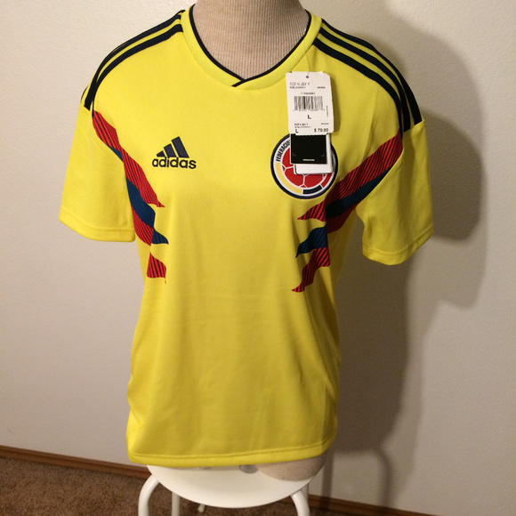 Adidas Yellow Colombia soccer jersey -size L (NWT) - Picture 7 of 8